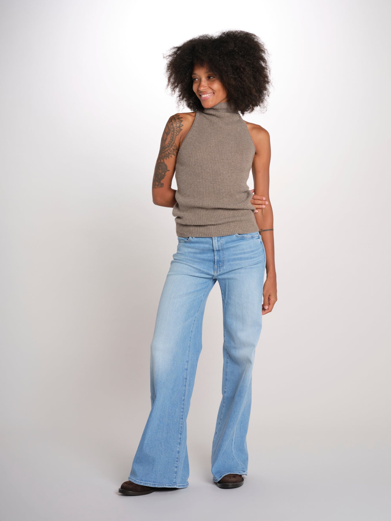 THE HUSTLER ROLLER denim palazzo 10507-1351 ROO mother 