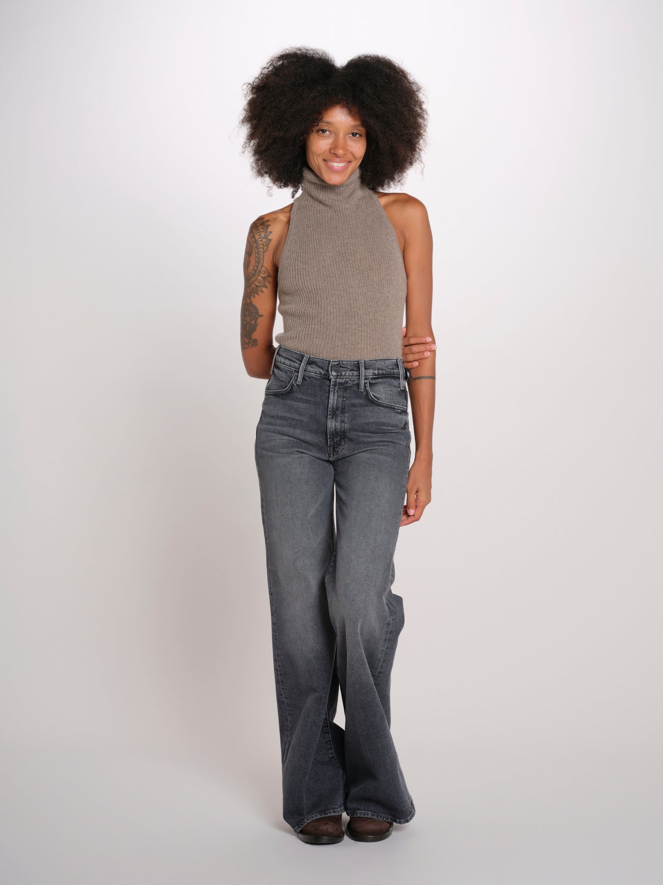 THE HUSTLER ROLLER denim palazzo 10507-515 OTA mother 