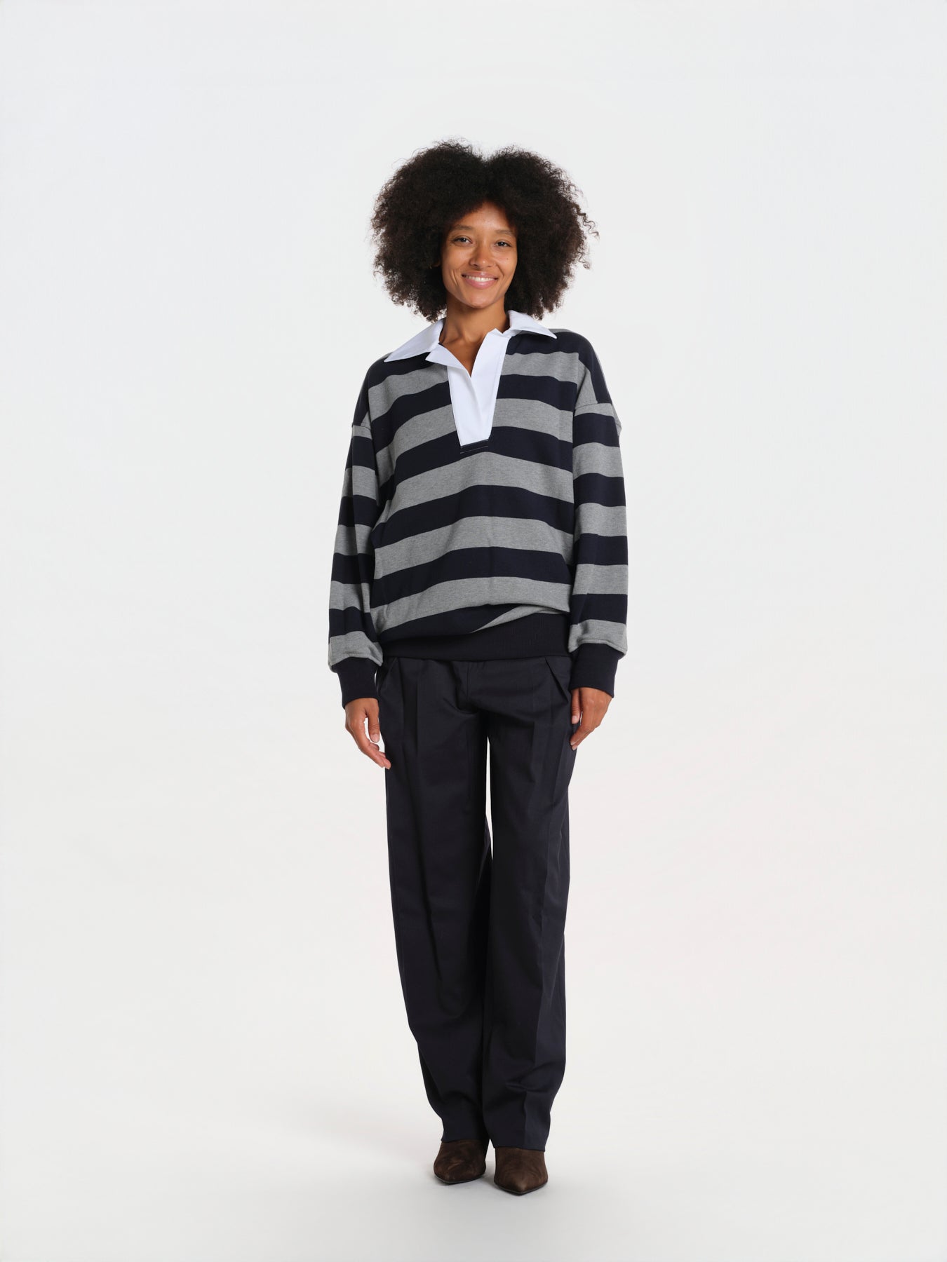 E021 felpa righe con collo E021-4097- R861 n21 