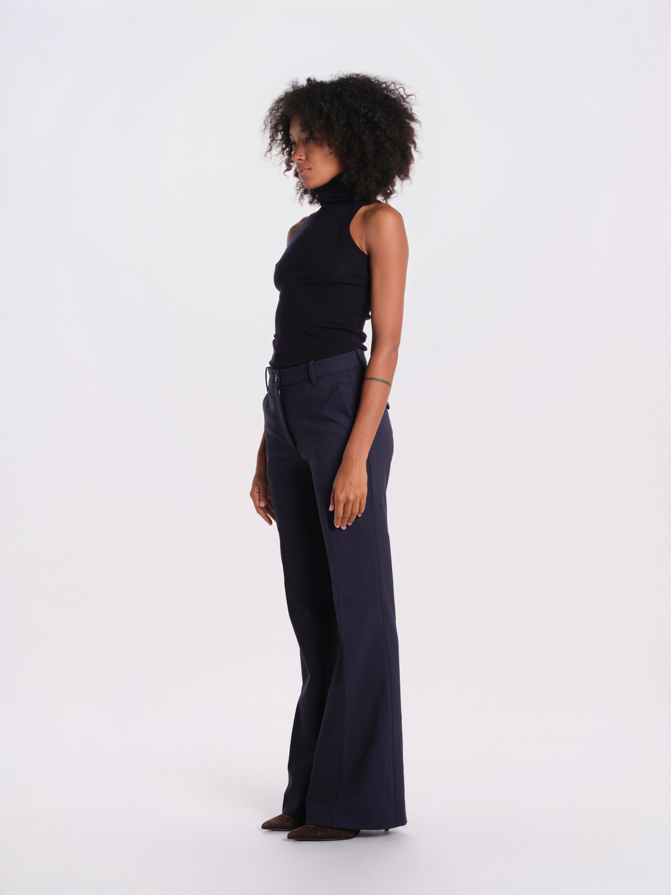 PAOLINA pantalone dritto lana double 9FW26 PI46 NAVY nine in the morning 