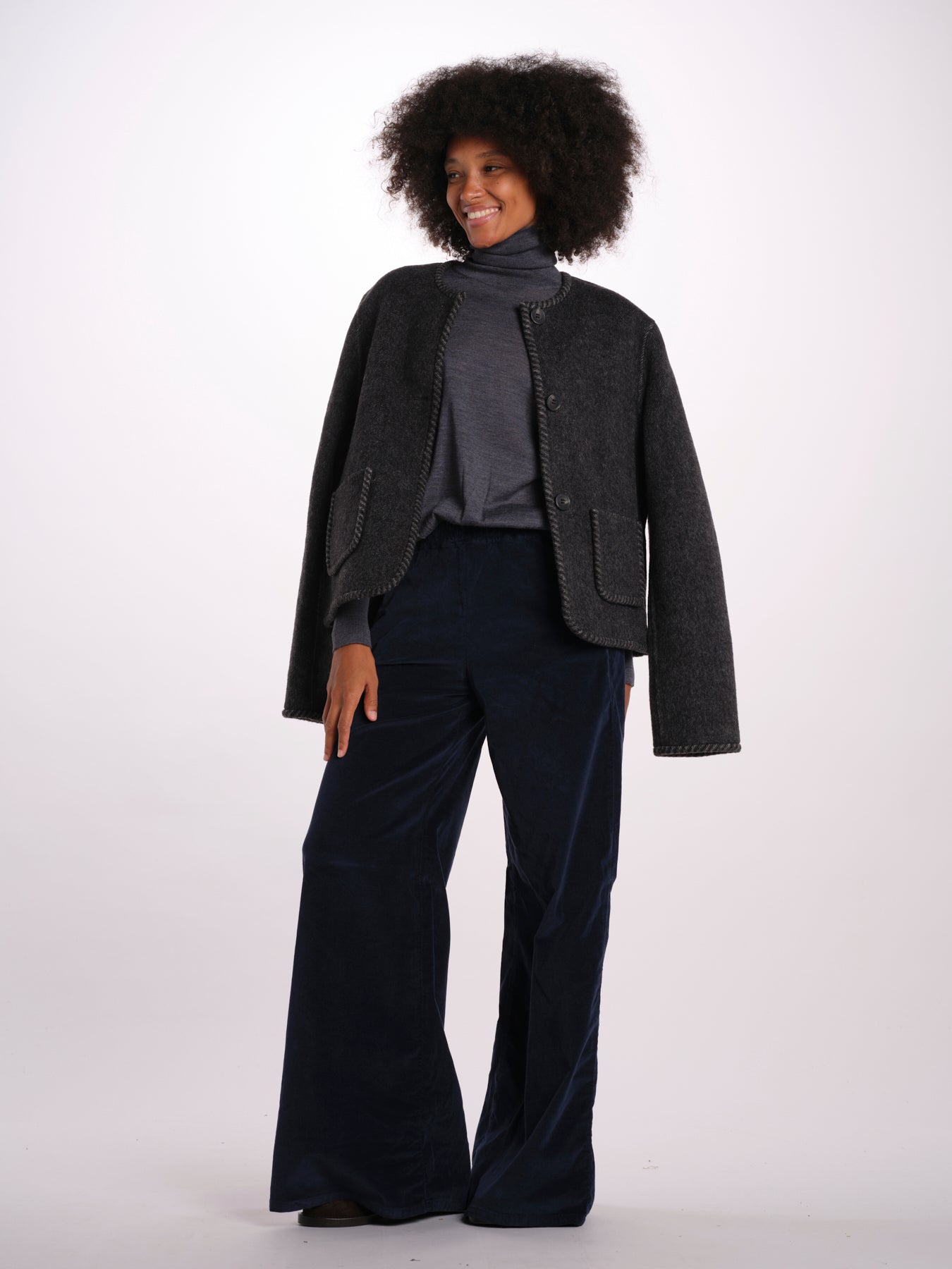 LIV pantalone velluto liscio over con elastico LIV DYED XV03 040 ps don't forget me 