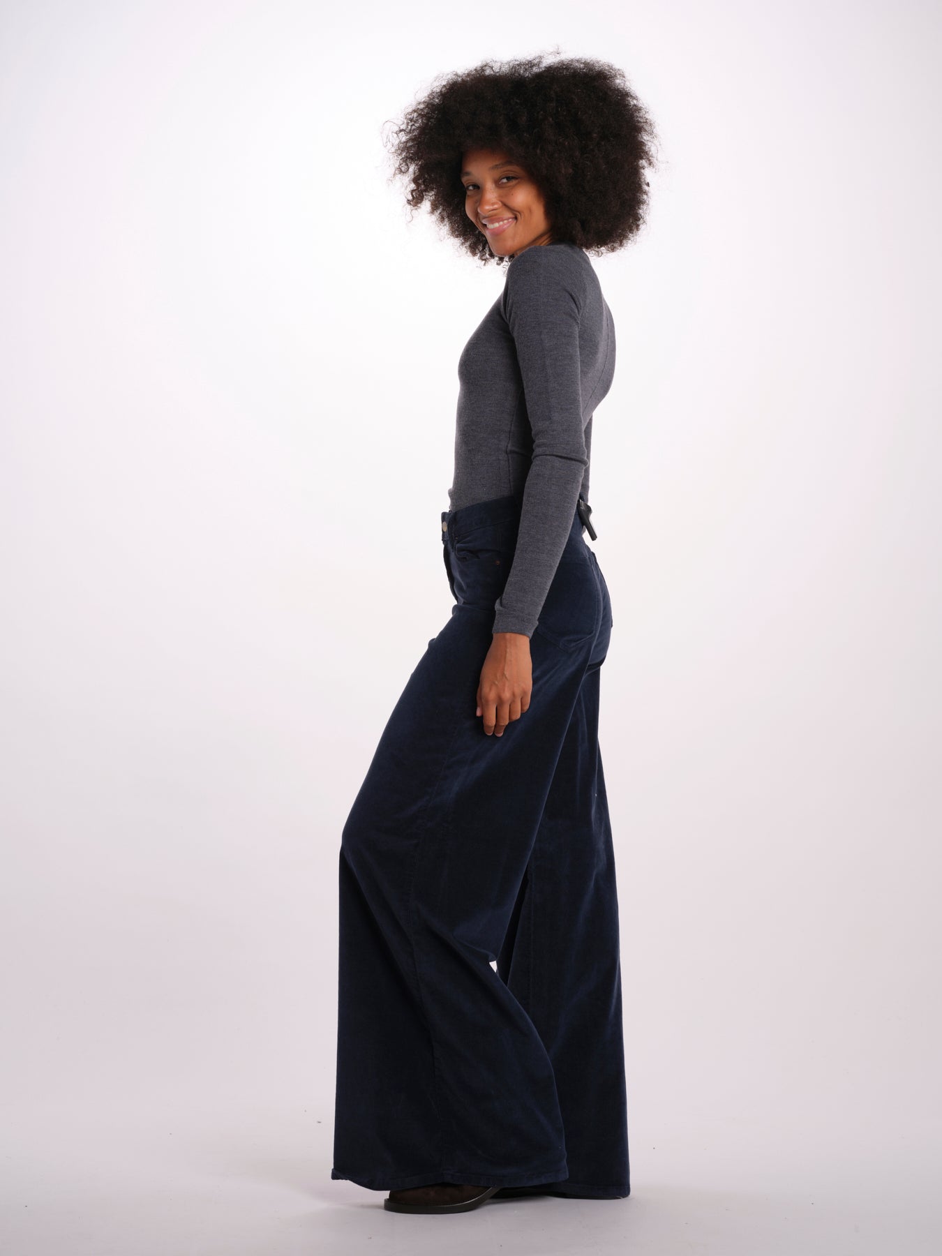 SERENA pantalone over velluto 2000 righe SERENA DYED XV01 040 ps don't forget me 