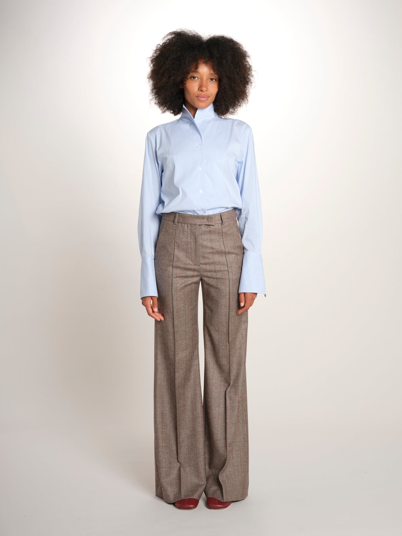 OTTAVIA pantalone con nervature gessato 673 50146 57 quelledue 