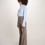 OTTAVIA pantalone con nervature gessato 673 50146 57 quelledue 