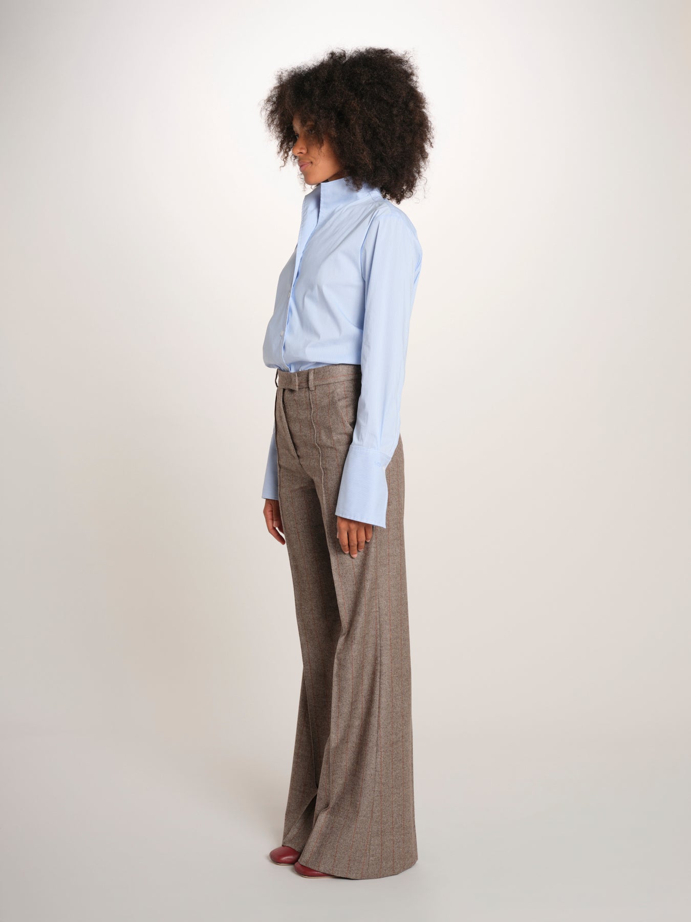OTTAVIA pantalone con nervature gessato 673 50146 57 quelledue 