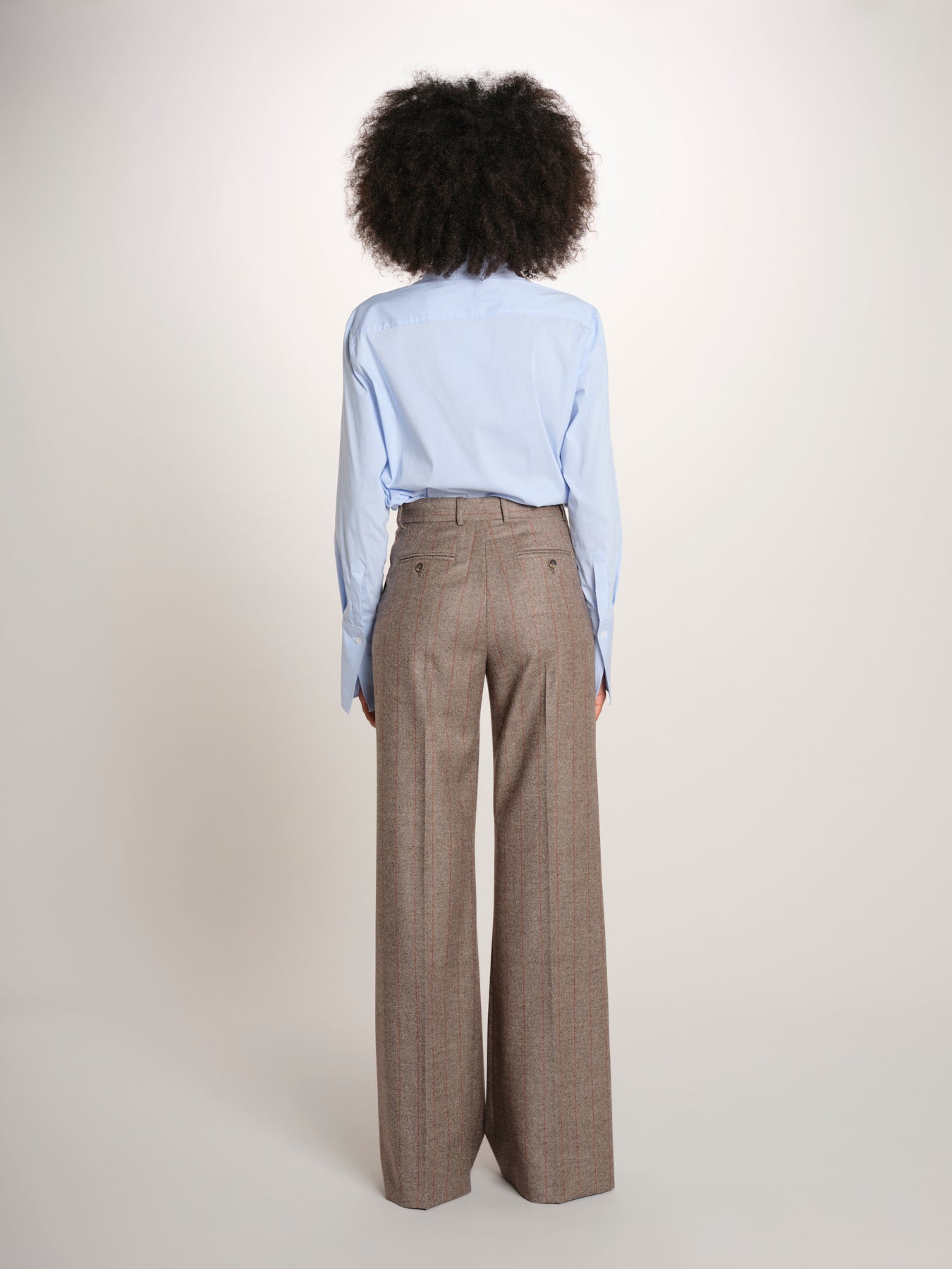 OTTAVIA pantalone con nervature gessato 673 50146 57 quelledue 