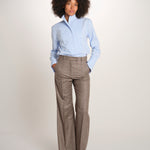 OTTAVIA pantalone con nervature gessato 673 50146 57 quelledue 