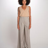 MONIQUE pantalone doppia pinces tela lana 689 339 185 quelledue 