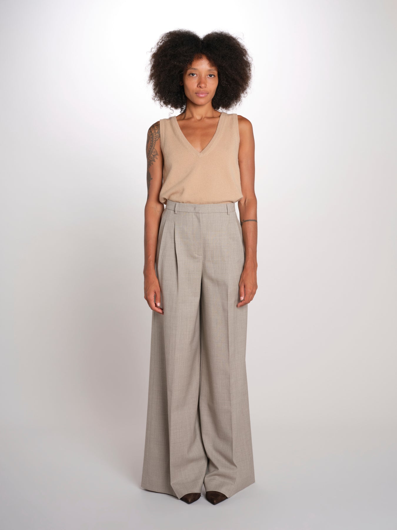 MONIQUE pantalone doppia pinces tela lana 689 339 185 quelledue 