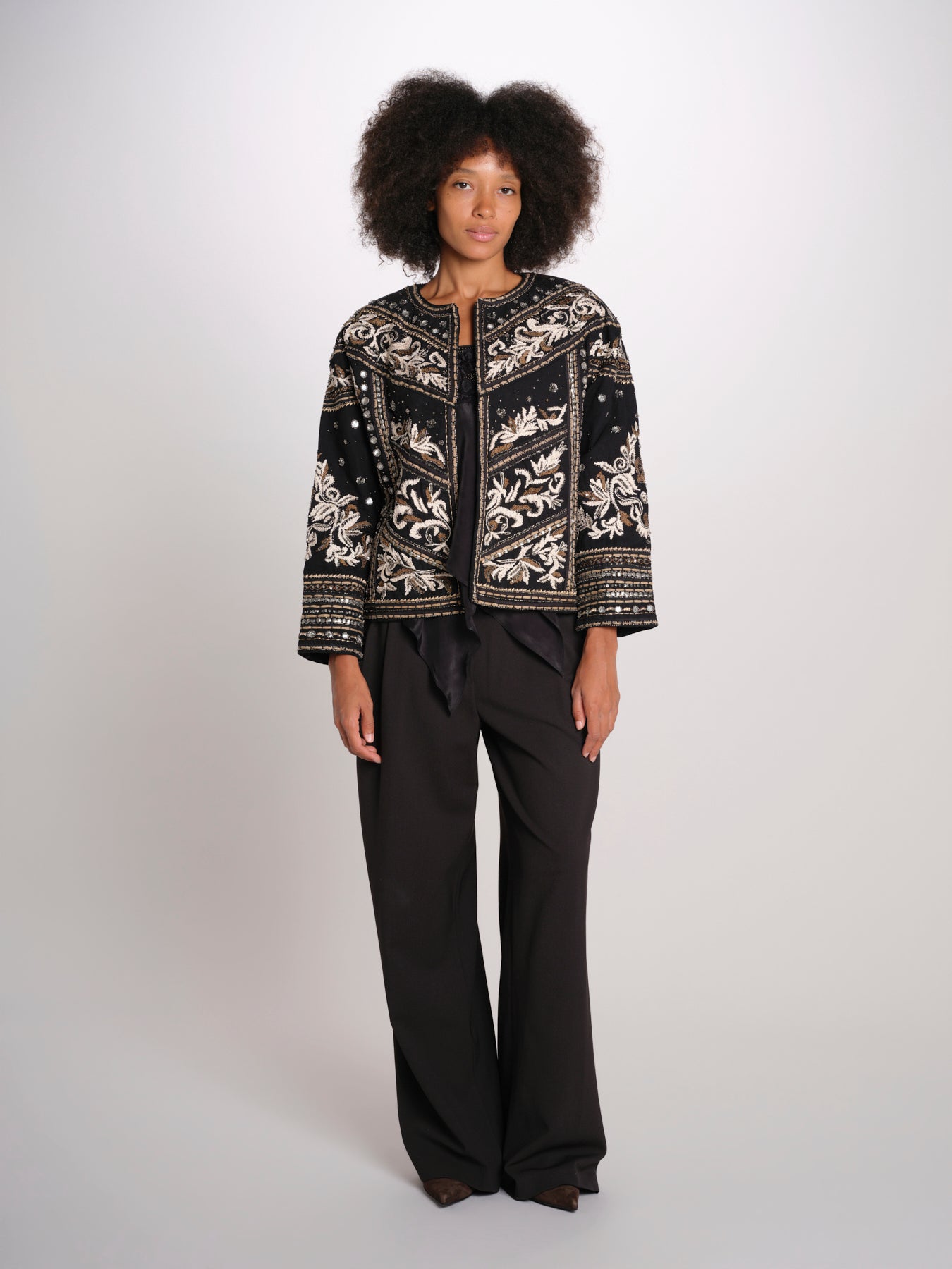 TANIKA giacca ricamata SP26JM049W051 BLACK scarlett poppies 