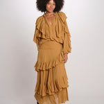 SELINA gonna lunga balze SP26SM032W012 BROWN scarlett poppies 