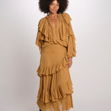 SELINA gonna lunga balze SP26SM032W012 BROWN scarlett poppies 