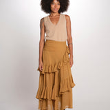 SELINA gonna lunga balze SP26SM032W012 BROWN scarlett poppies 