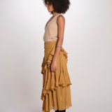 SELINA gonna lunga balze SP26SM032W012 BROWN scarlett poppies 