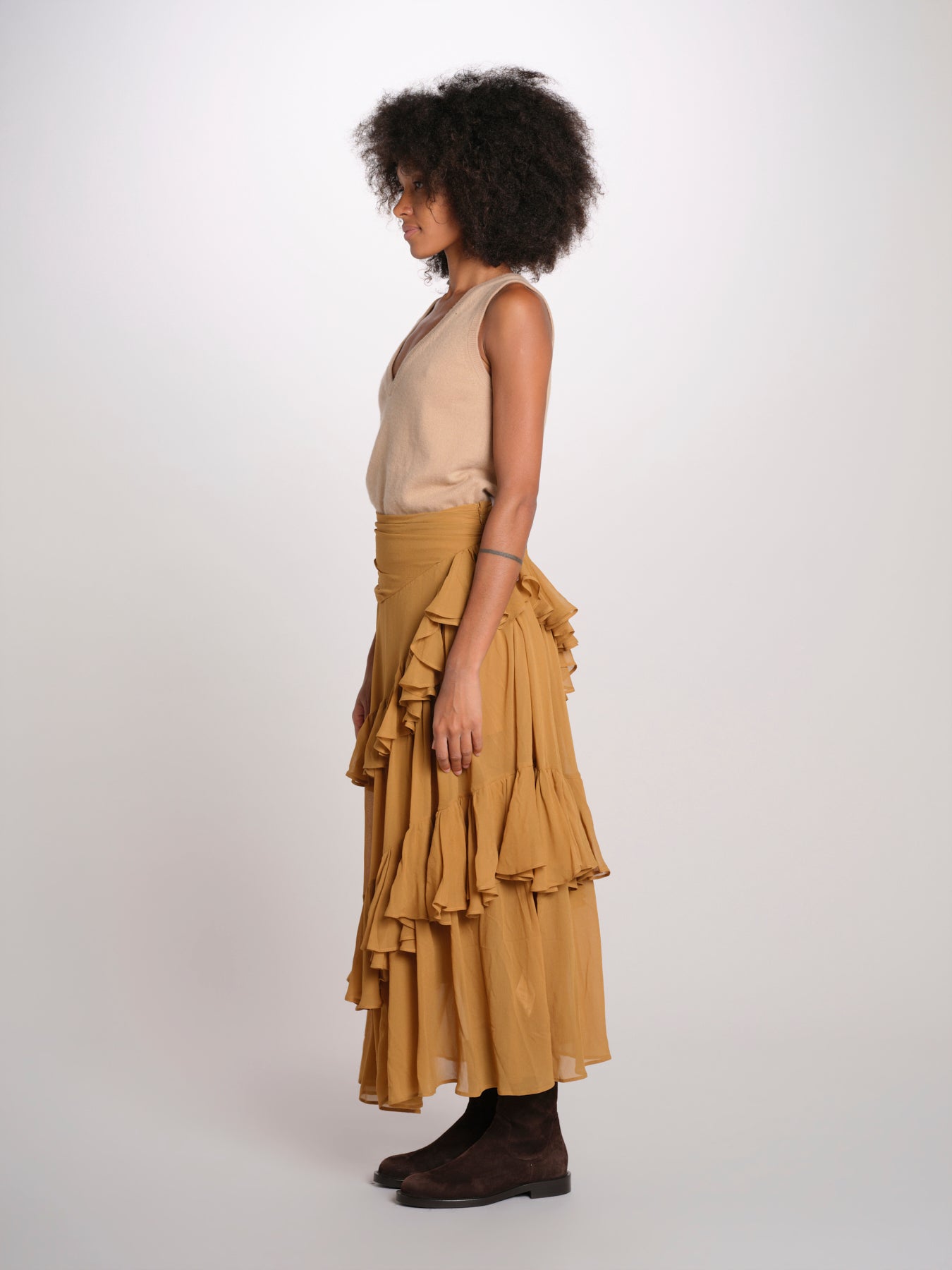 SELINA gonna lunga balze SP26SM032W012 BROWN scarlett poppies 