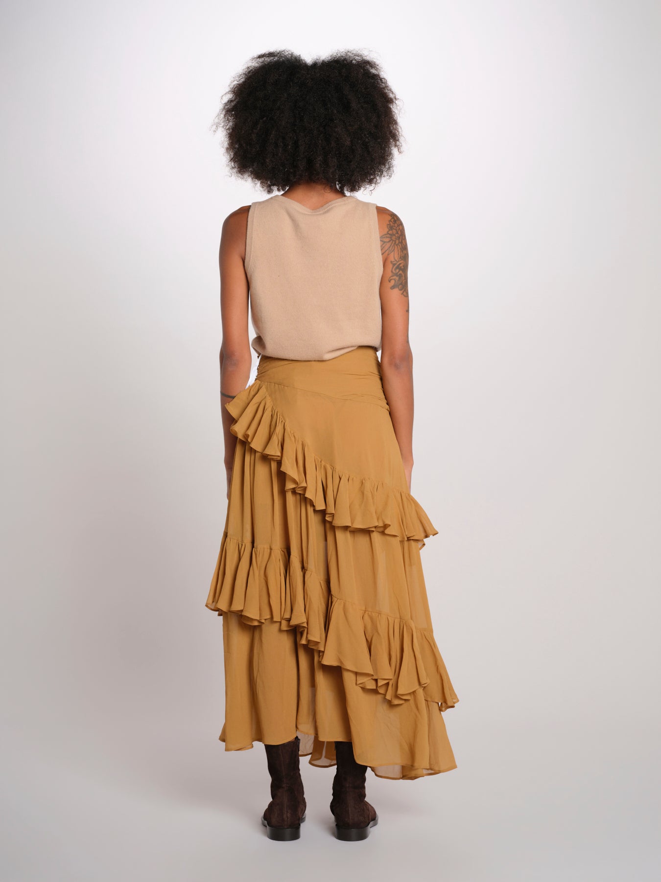 SELINA gonna lunga balze SP26SM032W012 BROWN scarlett poppies 