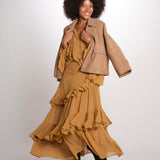 SELINA gonna lunga balze SP26SM032W012 BROWN scarlett poppies 