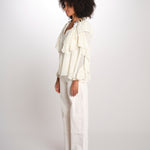 SALONI camicia balze collo perline SP26TM032W011 WHITE scarlett poppies 