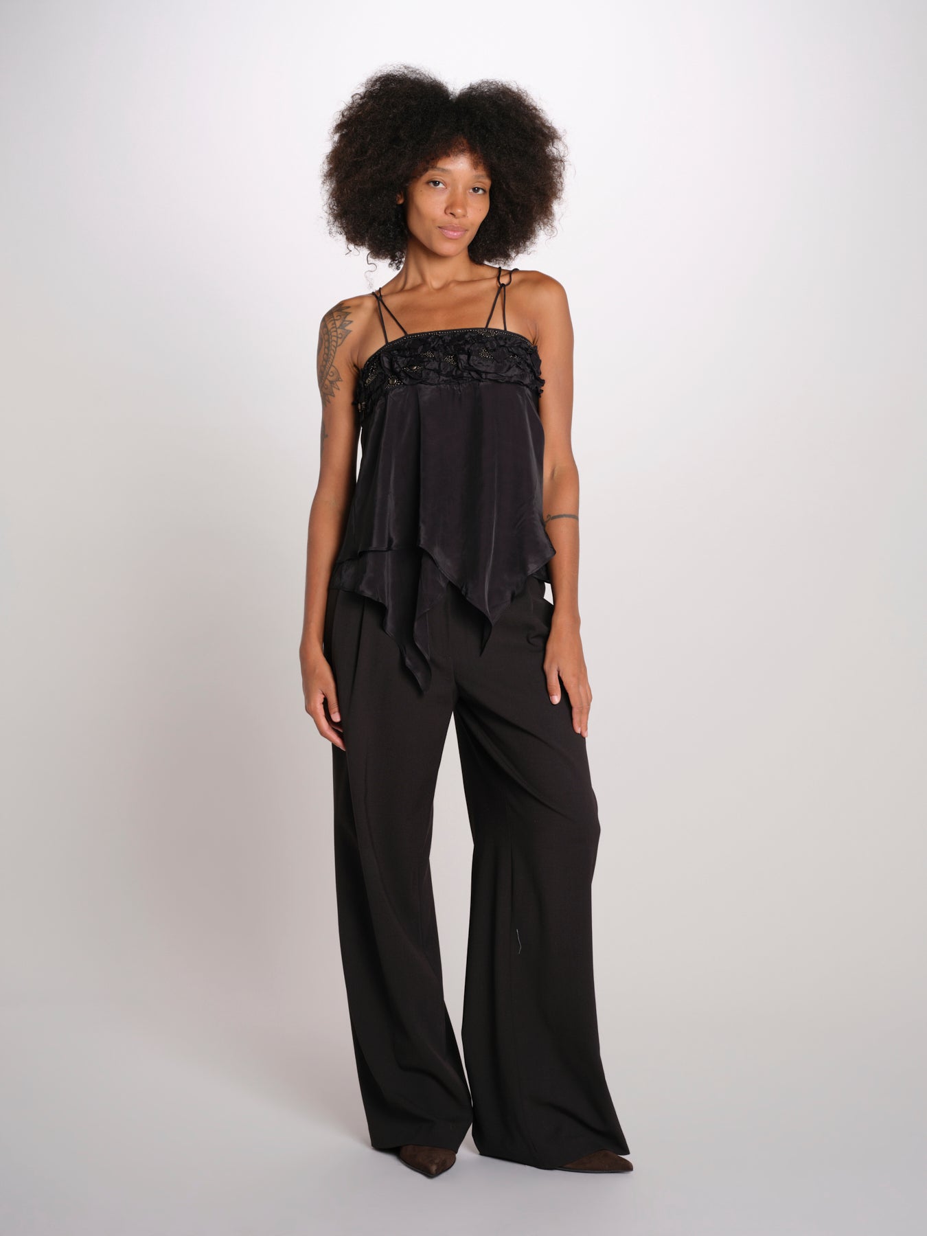 MAELLE top con spalline SP26TM036W019 BLACK scarlett poppies 