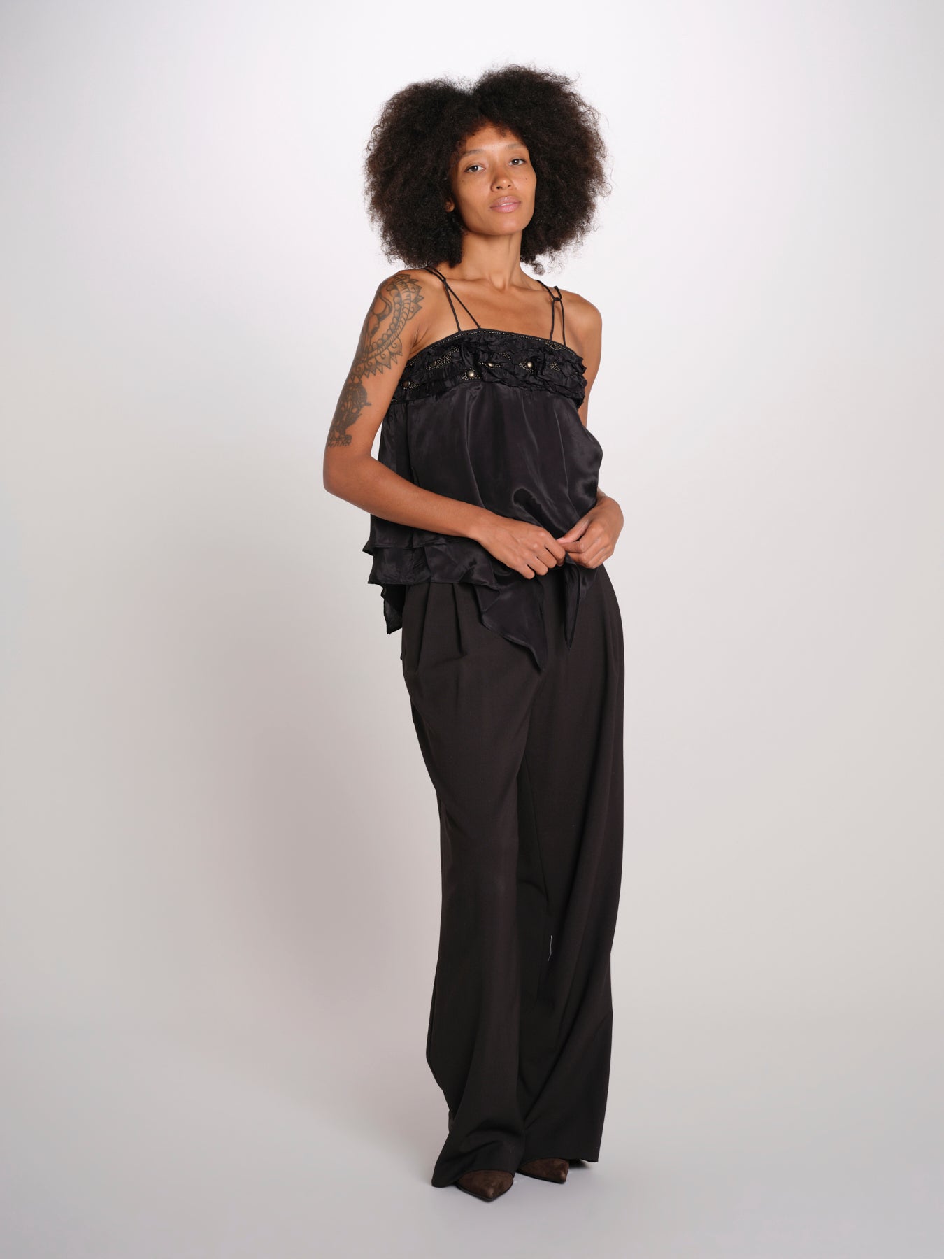 MAELLE top con spalline SP26TM036W019 BLACK scarlett poppies 