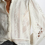 ZETNA camicia pizzo con colletto SP26TM078W048 VANILLA scarlett poppies 