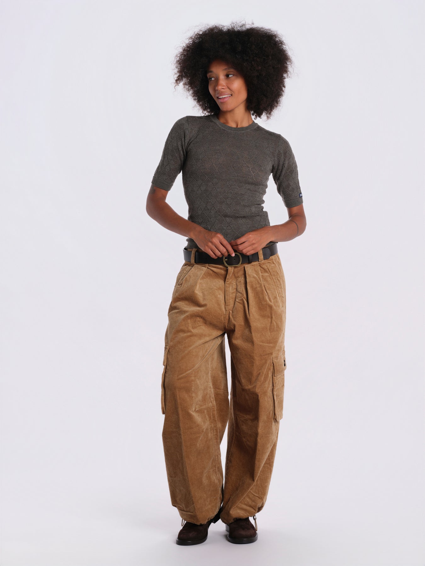 JANE t-shirt manica corta jaquart AW26-021 SAGE sea ny 