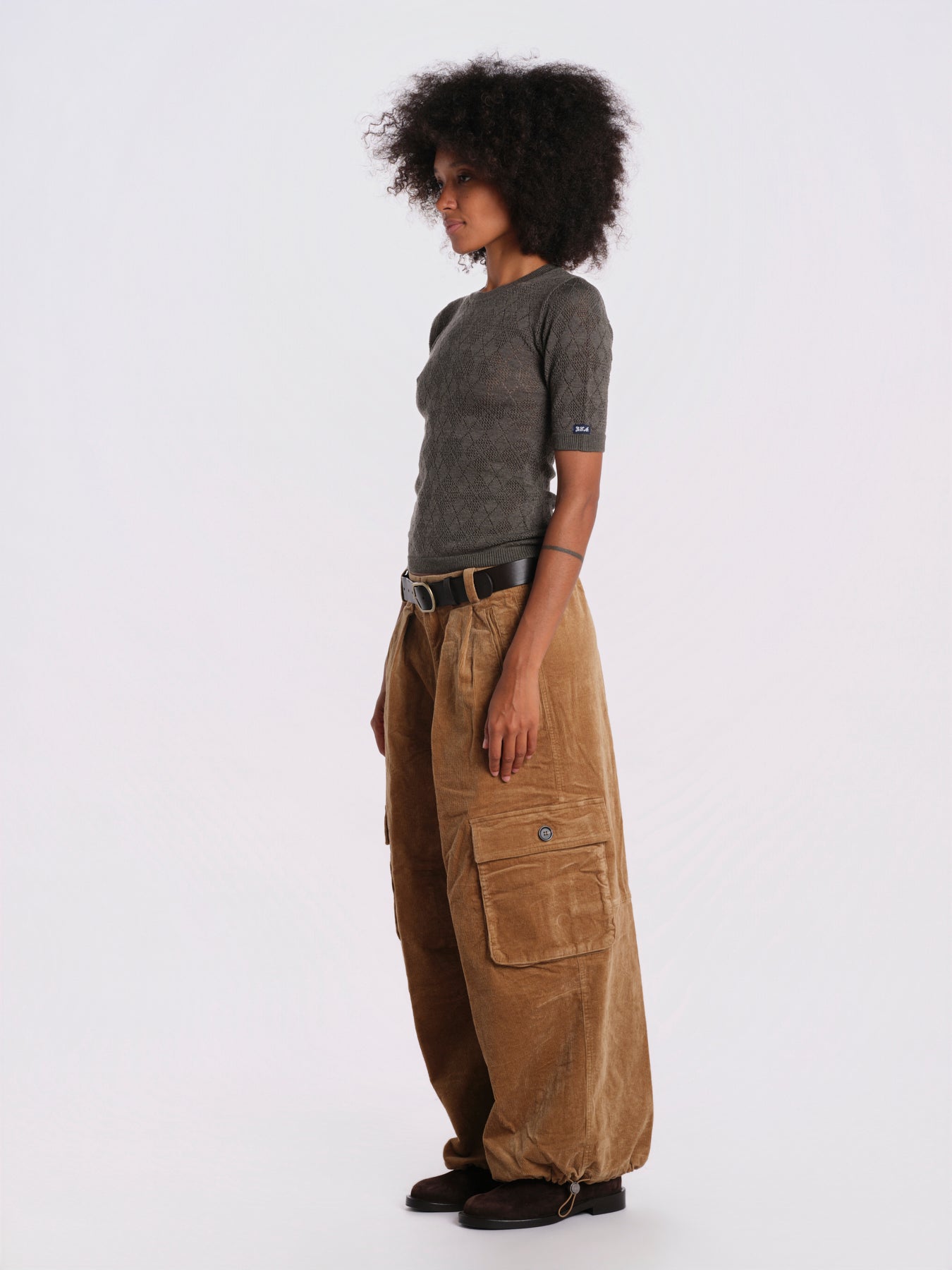 JANE t-shirt manica corta jaquart AW26-021 SAGE sea ny 