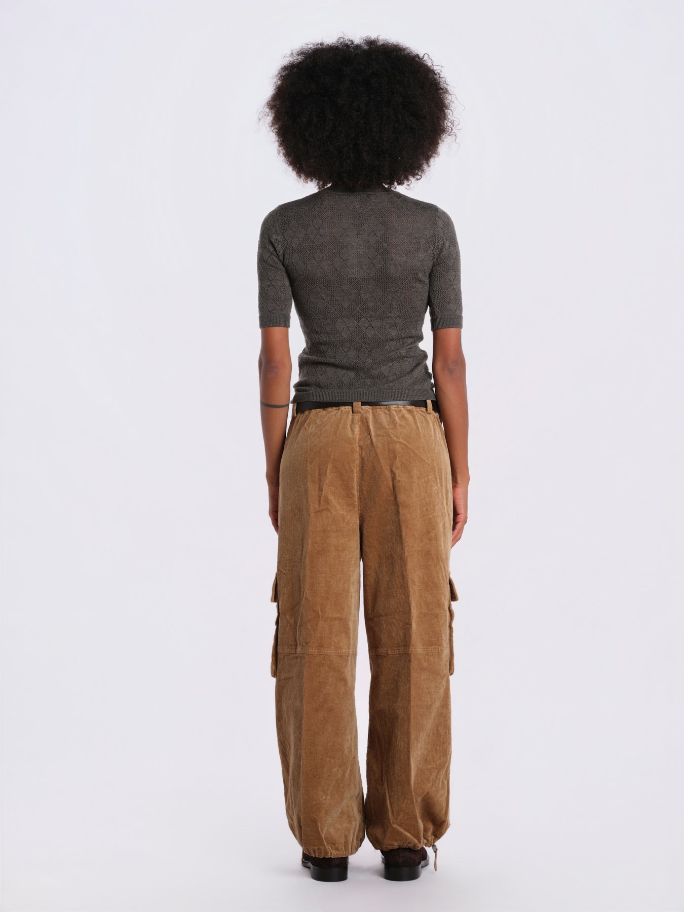 JANE t-shirt manica corta jaquart AW26-021 SAGE sea ny 