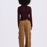 JANE t-shirt manica corta jacquard rombi AW26-022 BURGUNDY sea ny 