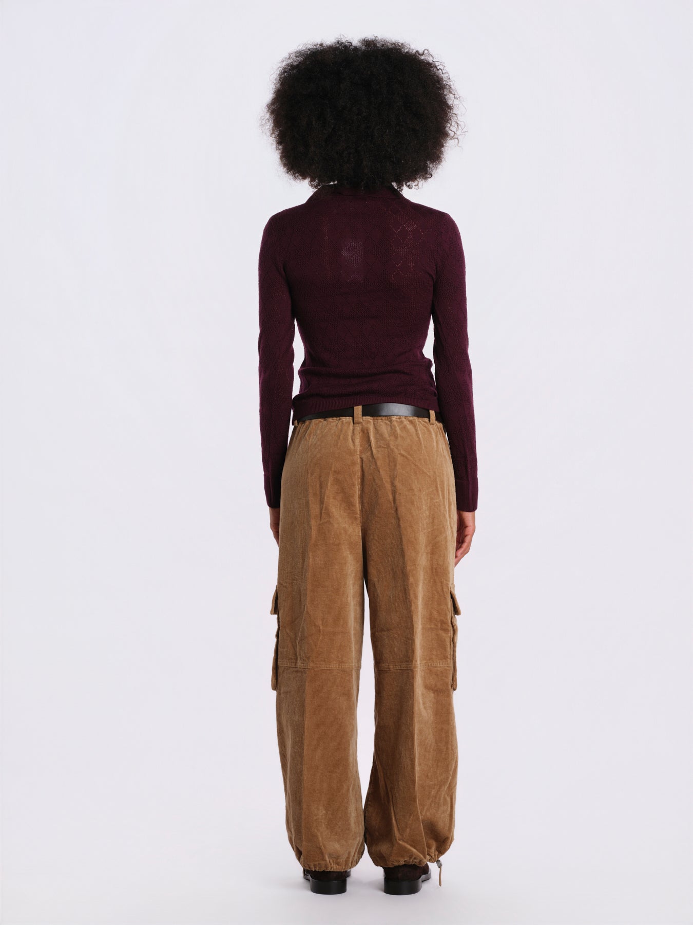 JANE t-shirt manica corta jacquard rombi AW26-022 BURGUNDY sea ny 
