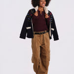 JANE t-shirt manica corta jacquard rombi AW26-022 BURGUNDY sea ny 