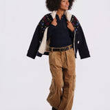 JANE t-shirt jacquart manica corta rombi AW26-022 NAVY sea ny 