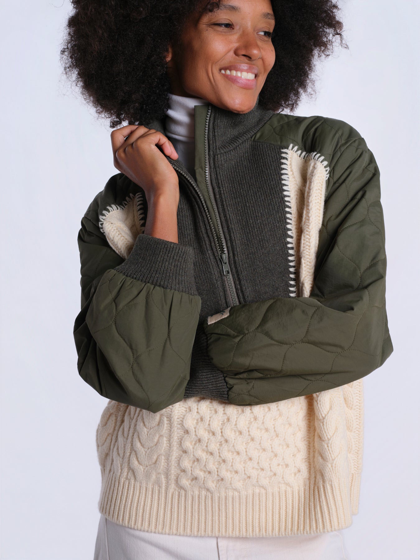 ALLEN parka zip + maglia AW26-067 ARMY sea ny 