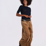 GARRET pantalone velluto over AW26-085 KHAKI sea ny 