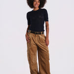 GARRET pantalone velluto over AW26-085 KHAKI sea ny 