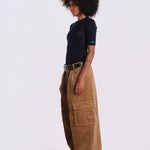 GARRET pantalone velluto over AW26-085 KHAKI sea ny 