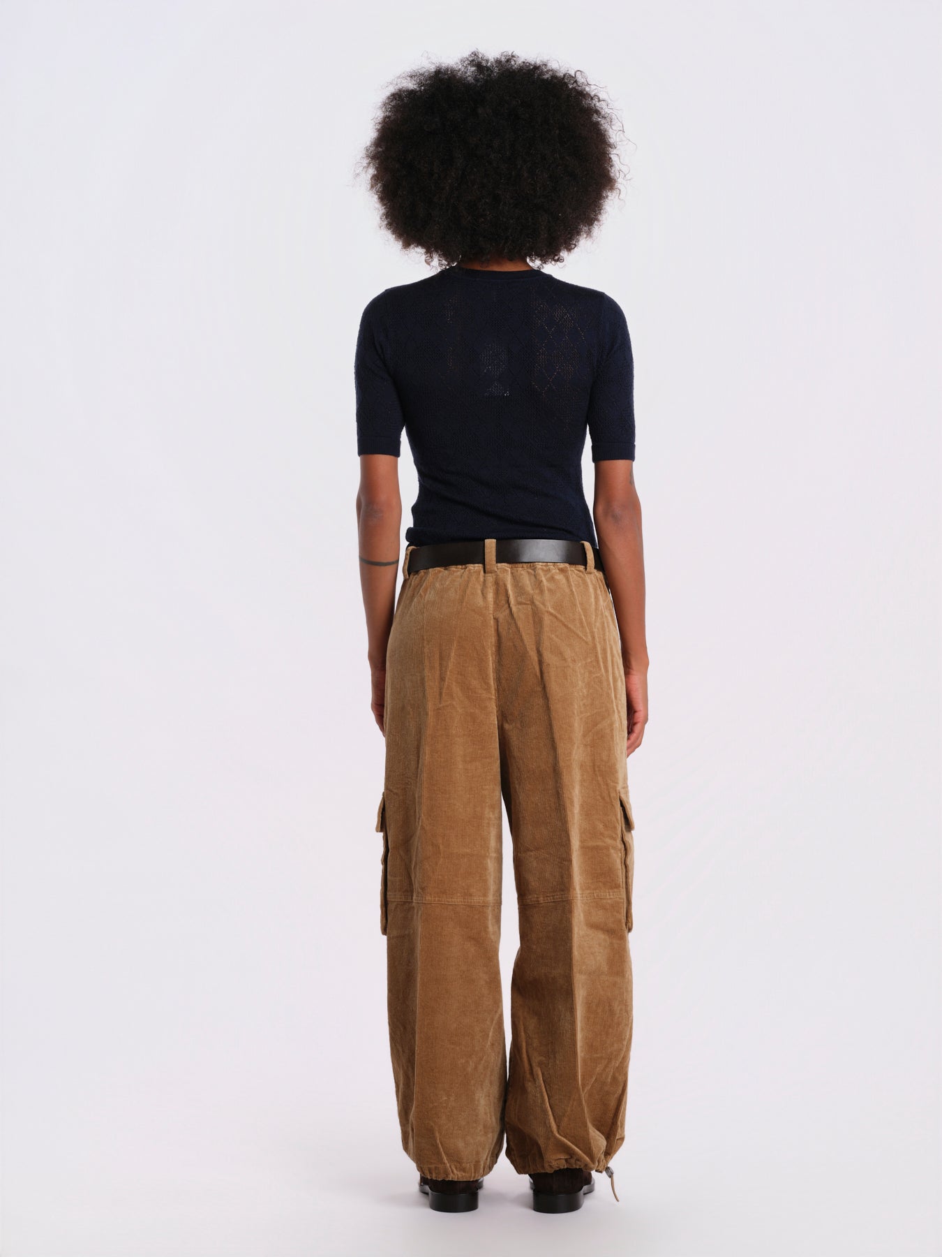 GARRET pantalone velluto over AW26-085 KHAKI sea ny 