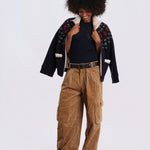 GARRET pantalone velluto over AW26-085 KHAKI sea ny 