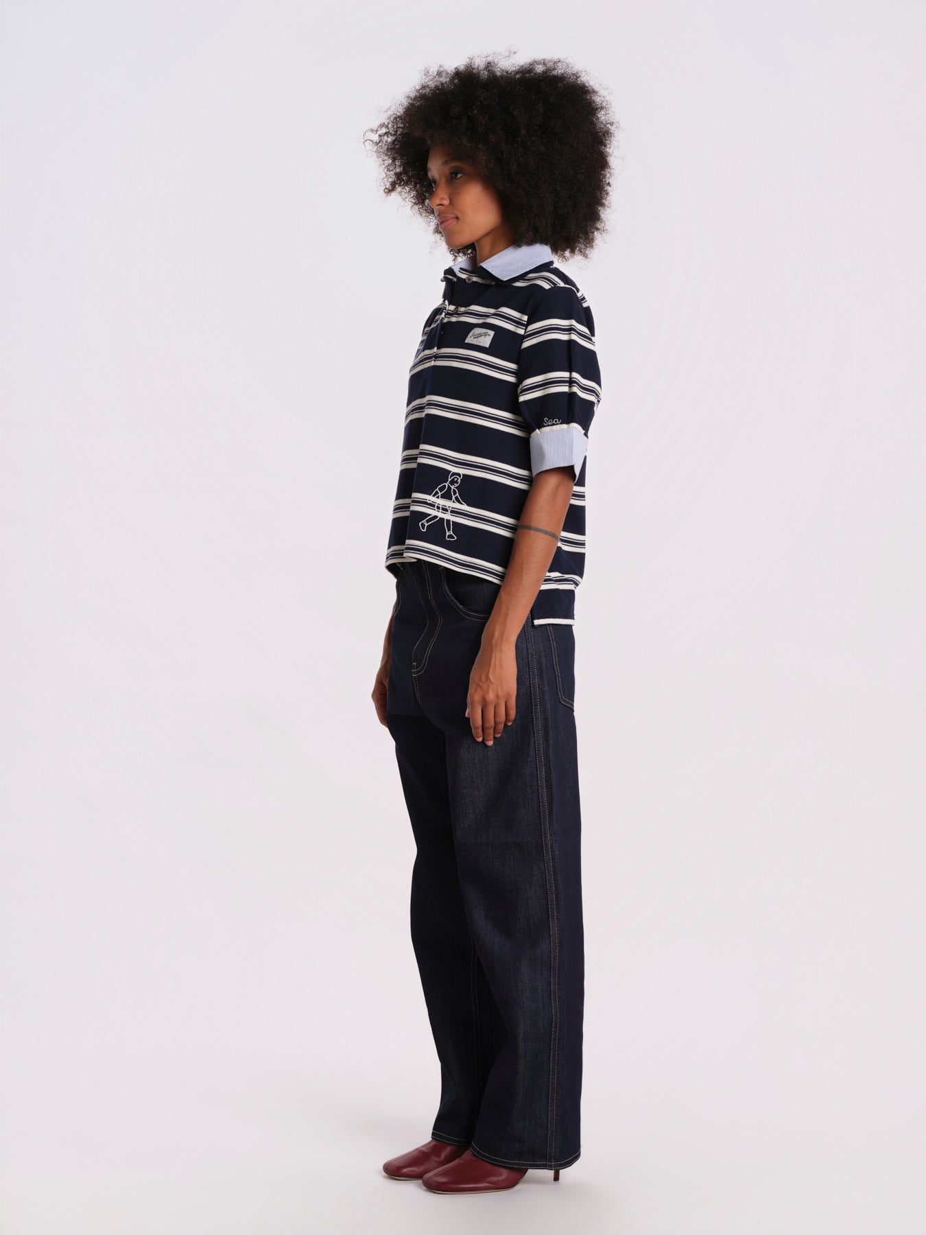 MINA polo righe AW26-108 NAVY sea ny 