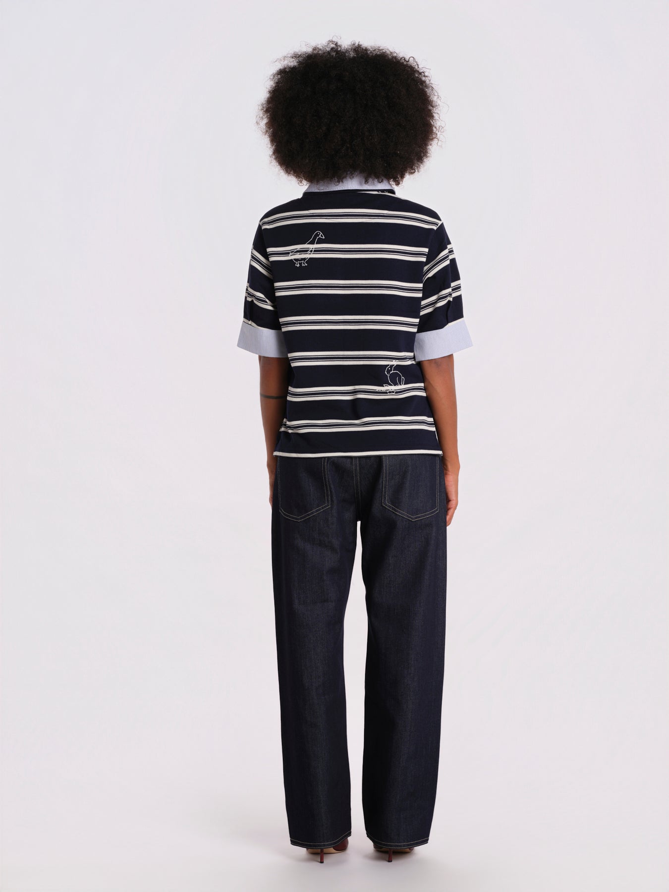 MINA polo righe AW26-108 NAVY sea ny 