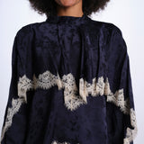 SHAY camicia m/l banda pizzo AW26-136 NAVY sea ny 