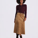 GARRETT gonna velluto svasata AW26-155 KHAKI sea ny 