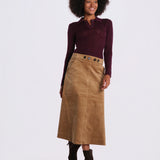 GARRETT gonna velluto svasata AW26-155 KHAKI sea ny 