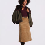 GARRETT gonna velluto svasata AW26-155 KHAKI sea ny 