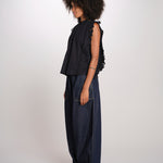ELEANNORA top con foglie laserate PF26-018 BLACK sea ny 
