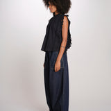 ELEANNORA top con foglie laserate PF26-018 BLACK sea ny 