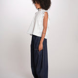 ELEANNORA top con foglie laserate PF26-018 WHITE sea ny 