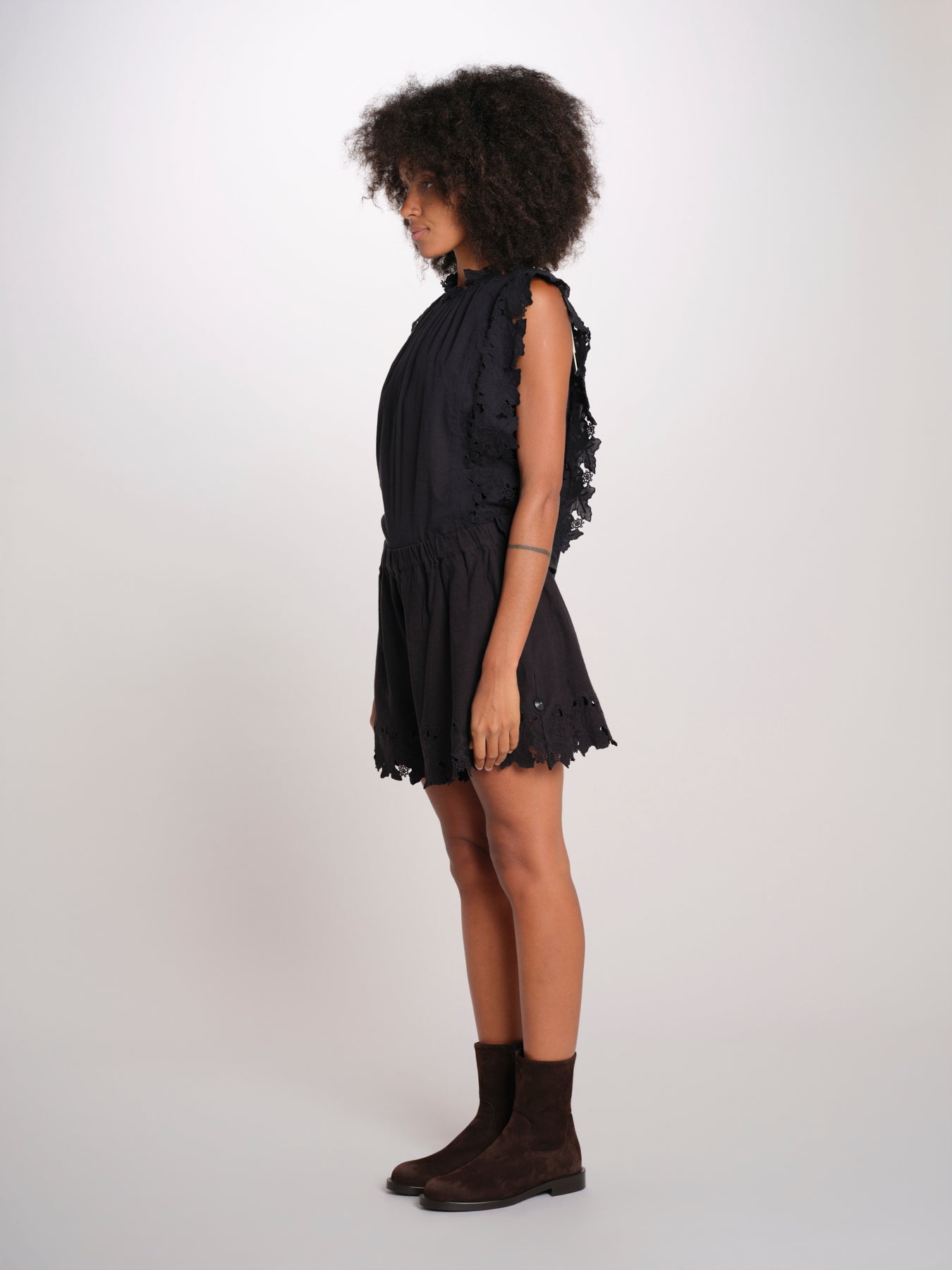 ELEANNORA short ricamo fondo PF26-022E BLACK sea ny 