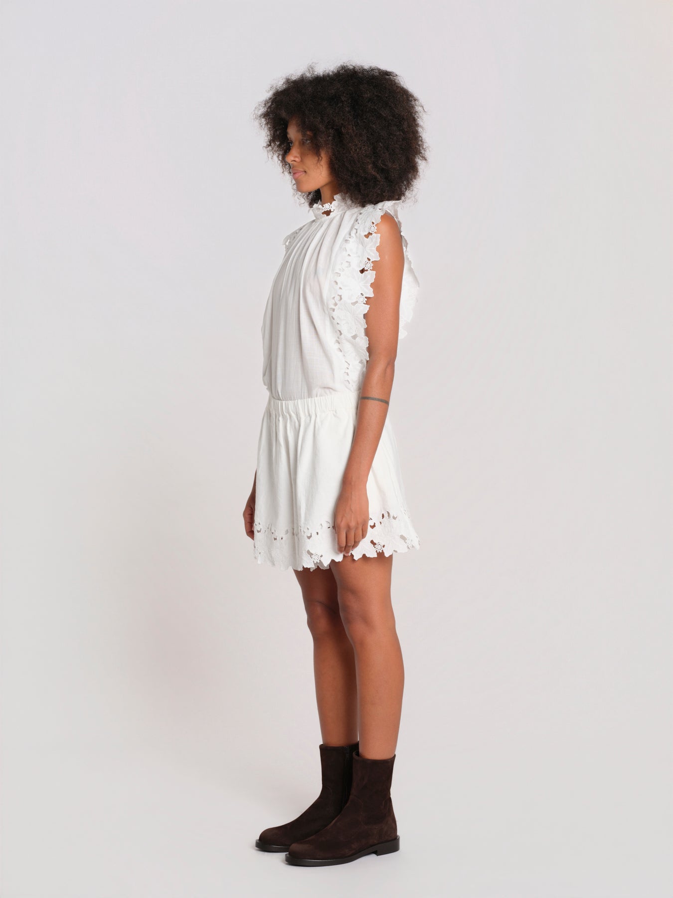 ELEANNORA short ricamo fondo PF26-022E WHITE sea ny 