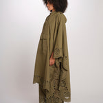 VITTORIA mantella laserata PF26-071 OLIVE sea ny 